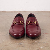 Men's Burgundy Apron-Toe Leather Bit Loafers — Bateson
