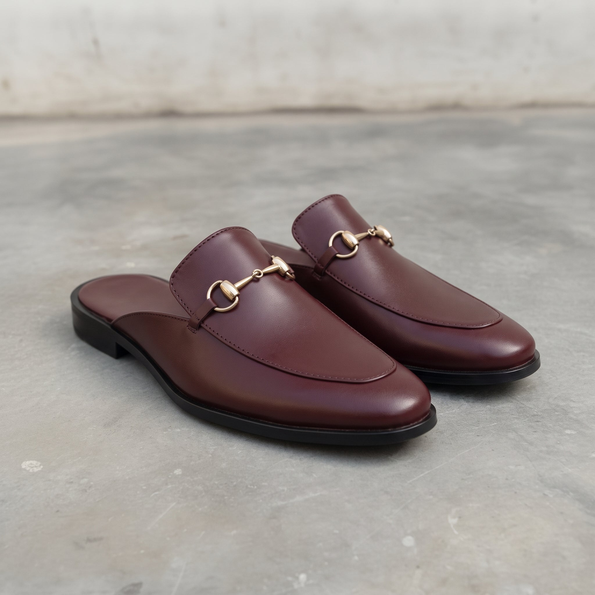 Men's Burgundy Apron-Toe Leather Bit Loafers — Gladstone