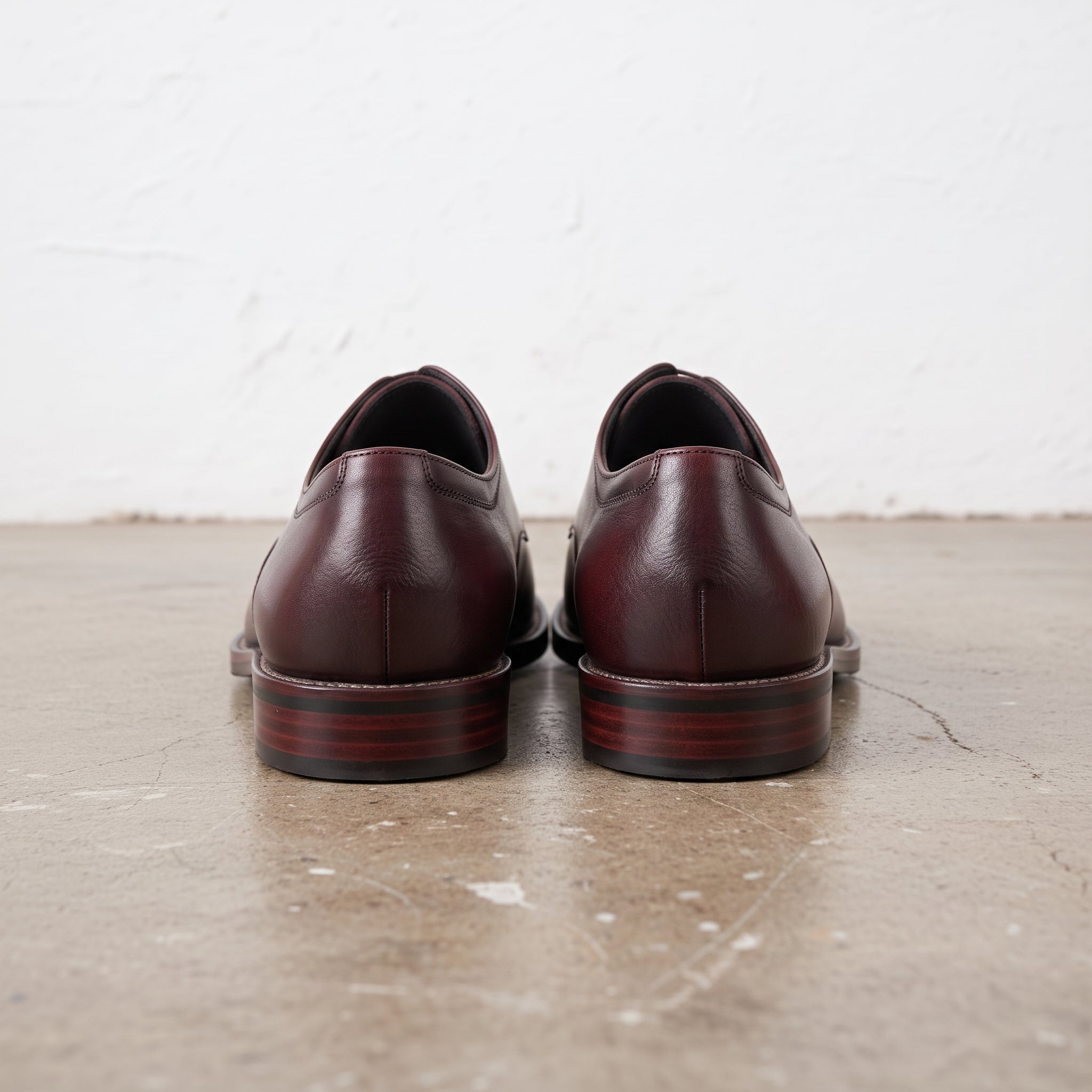 Men's Burgundy Apron-Toe Leather Derbys — Pennington
