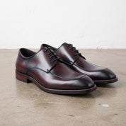 Men's Burgundy Apron-Toe Leather Derbys — Pennington