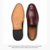 Men's Burgundy Apron-Toe Leather Loafers — Acrum