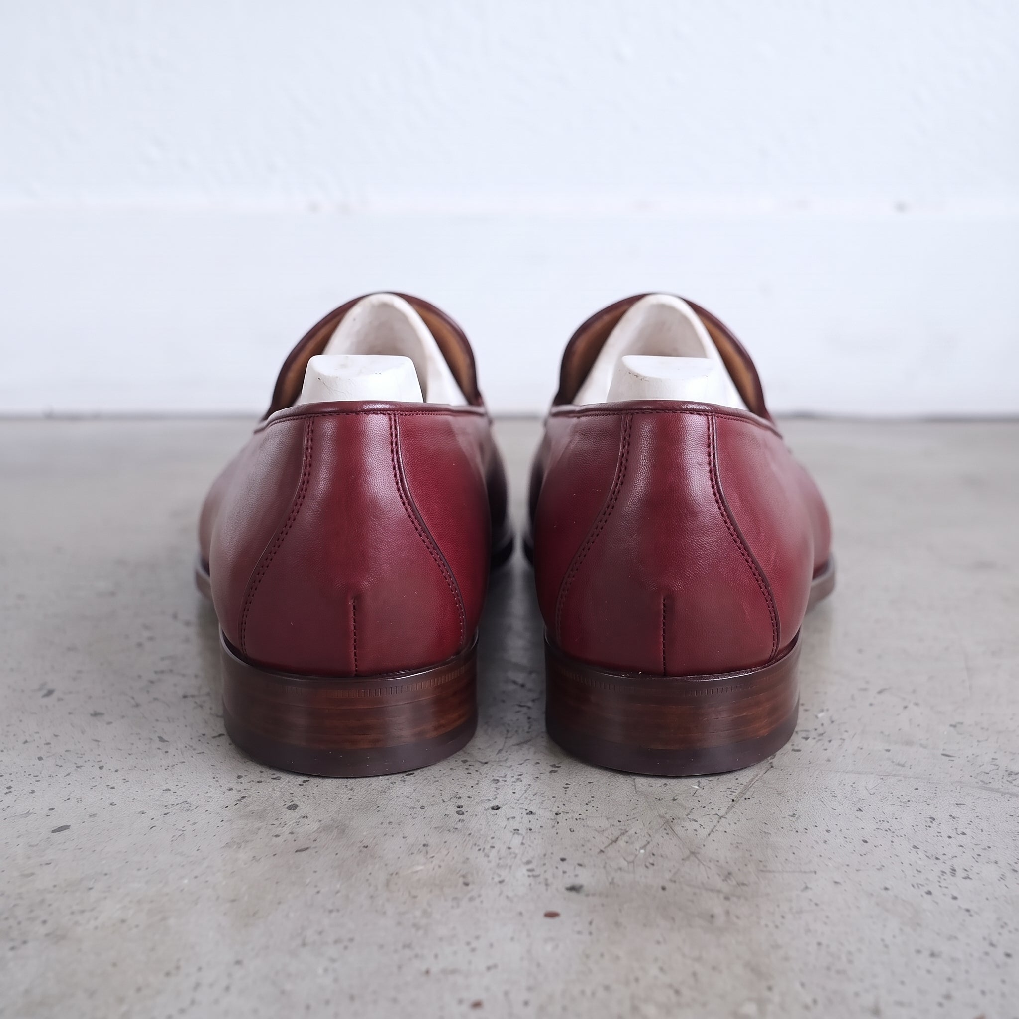 Men's Burgundy Apron-Toe Leather Loafers — Willoughby — Willoughby