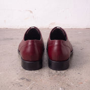 Men's Burgundy Apron-Toe Leather Oxfords — Rodney