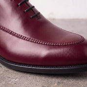 Men's Burgundy Apron-Toe Leather Oxfords — Rodney