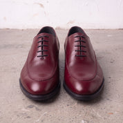 Men's Burgundy Apron-Toe Leather Oxfords — Rodney