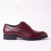 Men's Burgundy Apron-Toe Leather Oxfords — Rodney