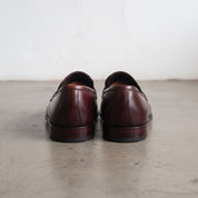 Men's Burgundy Apron-Toe Leather Penny Loafers — Bidborough