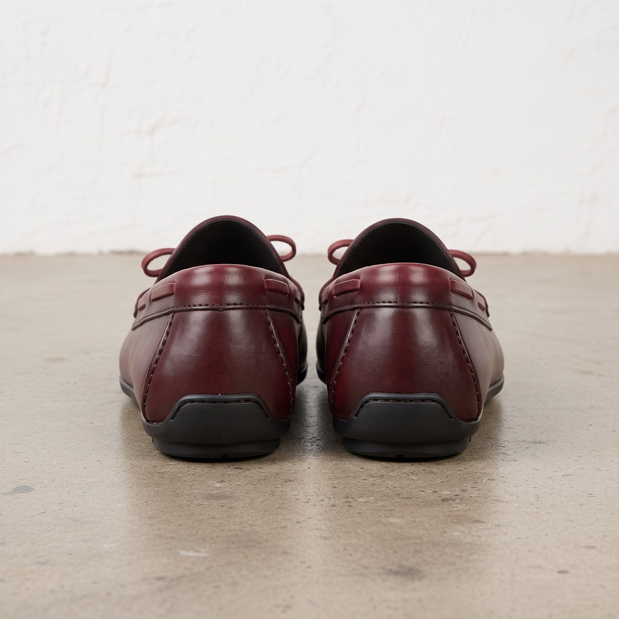 Men's Burgundy Apron-Toe Leather Tassel Loafers — Birtley