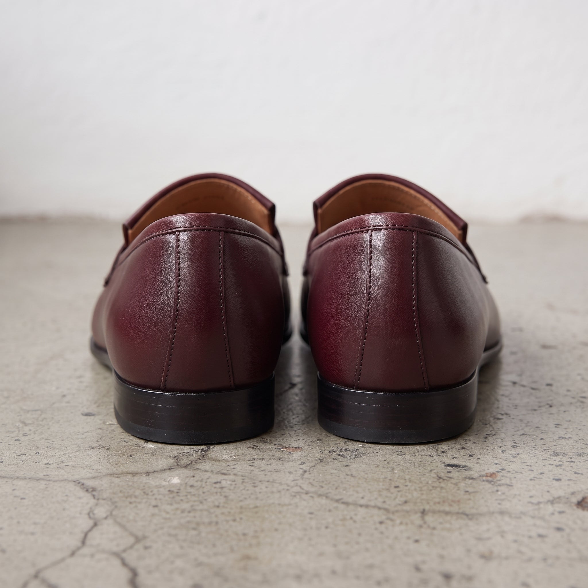 Men's Burgundy Apron-Toe Leather Tassel Loafers — Petersfield