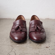 Men's Burgundy Apron-Toe Leather Tassel Loafers — Petersfield