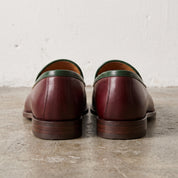Men's Burgundy Apron-Toe Leather Loafers — Acrum