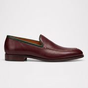 Men's Burgundy Apron-Toe Leather Loafers — Acrum