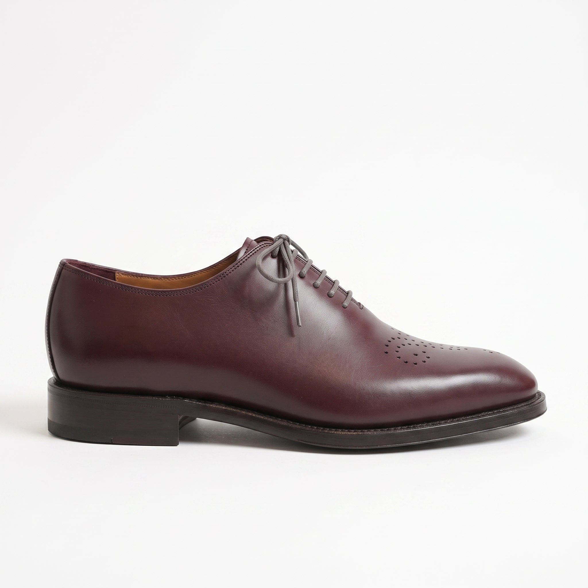 Men's Burgundy Brogue Leather Oxfords — Chadburn
