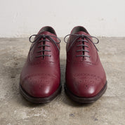 Men's Burgundy Cap-Toe Brogue Leather Oxfords — Glaven