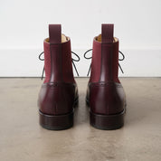 Men's Burgundy Cap-Toe Leather Boots — Dolman