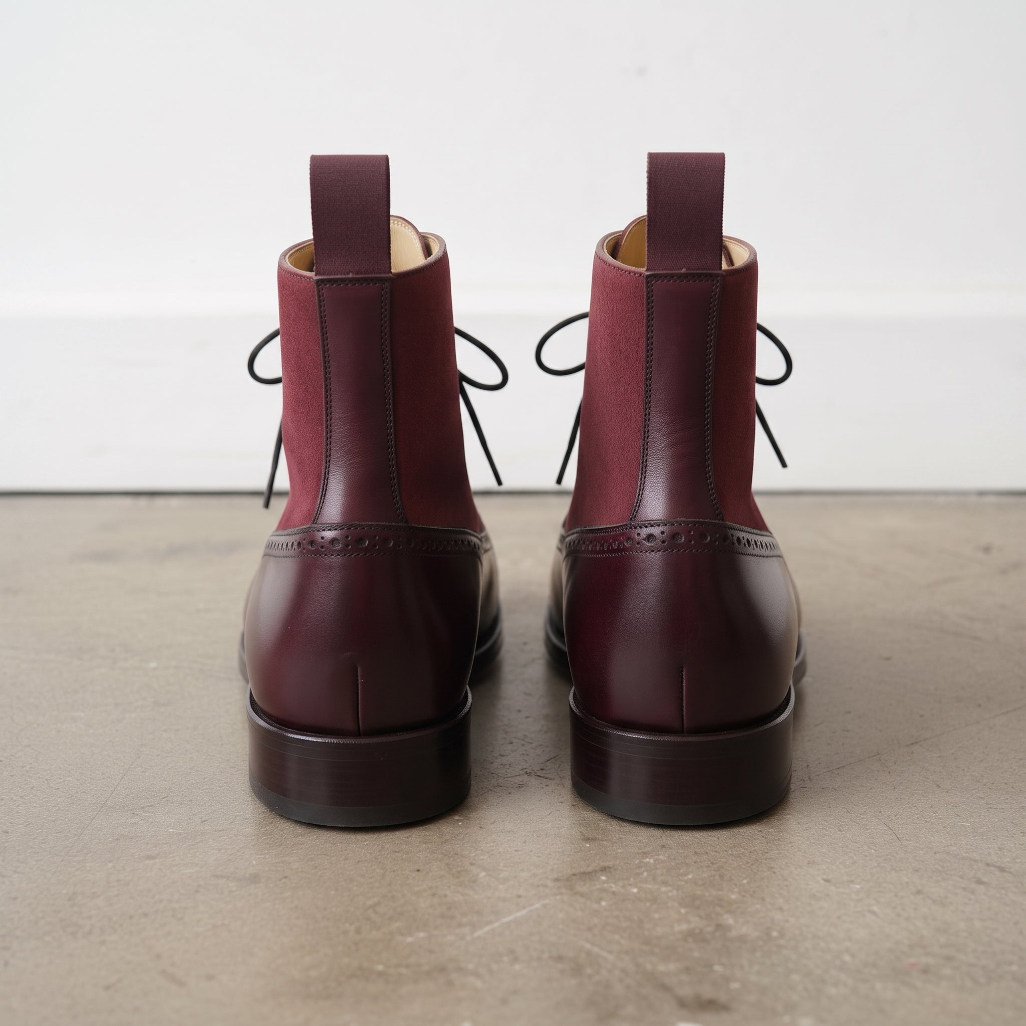 Men's Burgundy Cap-Toe Leather Boots — Dolman