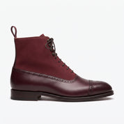 Men's Burgundy Cap-Toe Leather Boots — Dolman