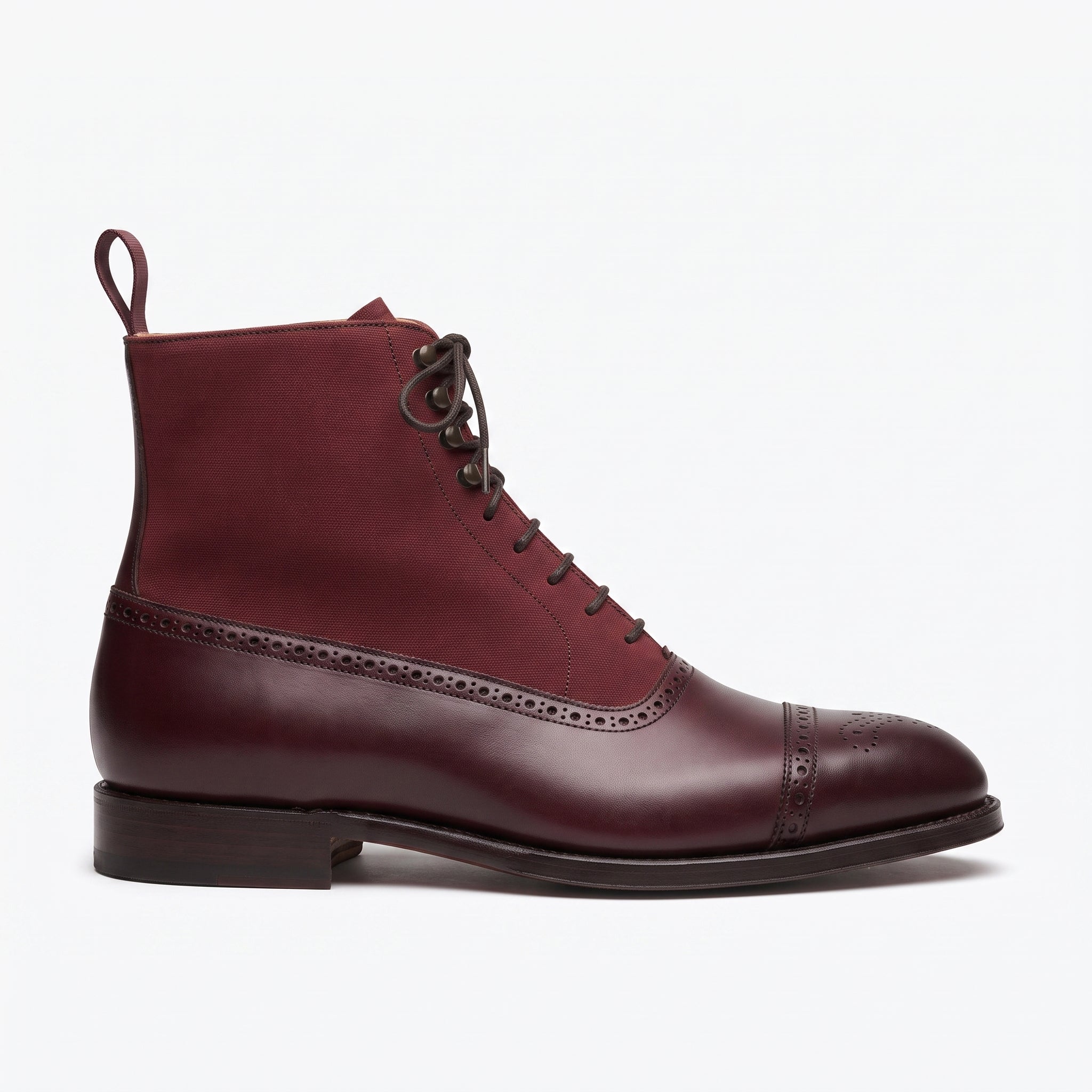Men's Burgundy Cap-Toe Leather Boots — Dolman