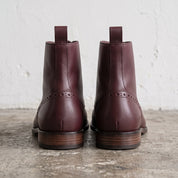Men's Burgundy Cap-Toe Leather Derby Boots — Eltham
