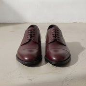 Men's Burgundy Cap-Toe Leather Derbys — Goldney