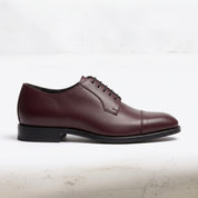 Men's Burgundy Cap-Toe Leather Derbys — Goldney