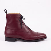 Men's Burgundy Cap-Toe Leather Oxford Boots — Wingham