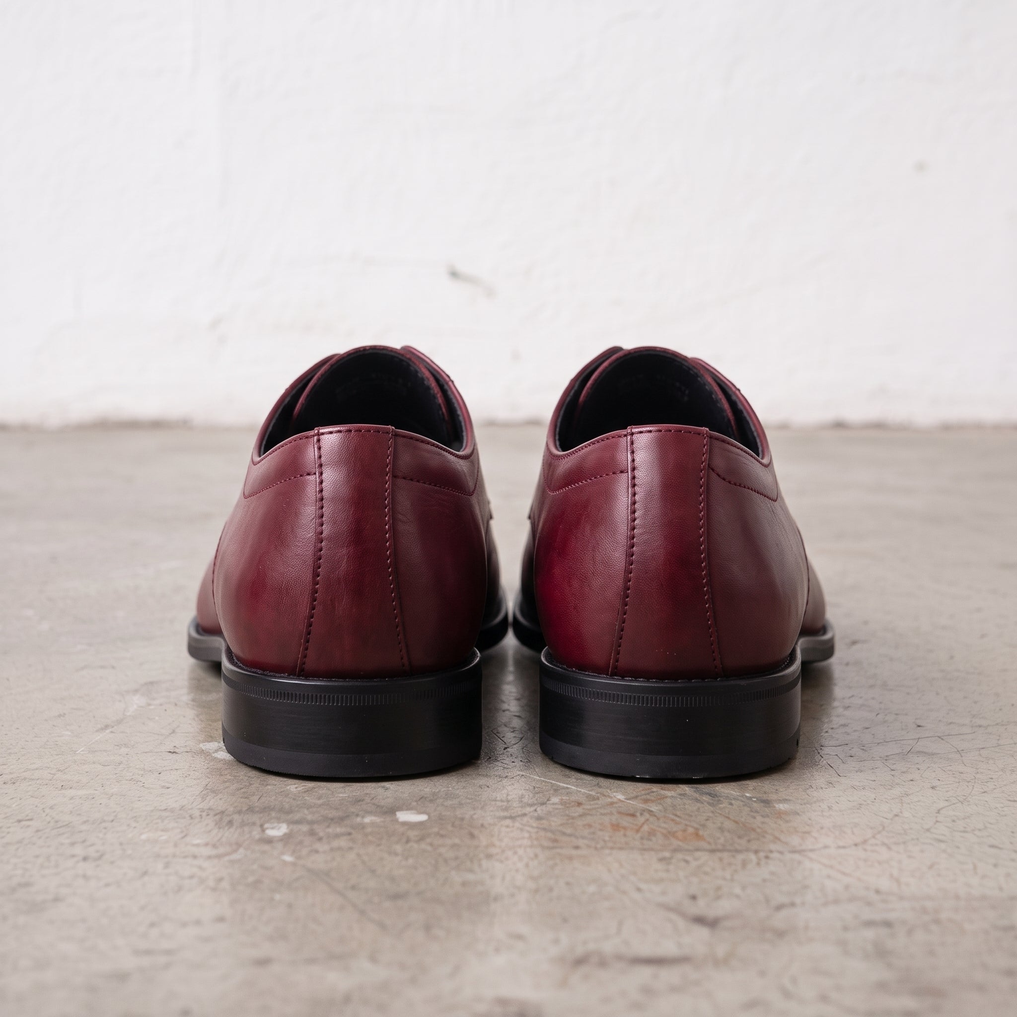 Men's Burgundy Cap-Toe Leather Derby — Adstock