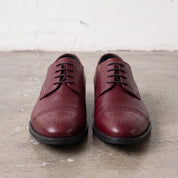 Men's Burgundy Cap-Toe Leather Derby — Adstock