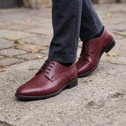 Men's Burgundy Cap-Toe Leather Derby — Adstock