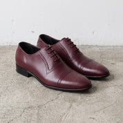 Men's Burgundy Cap-Toe Leather Oxfords — Aspall