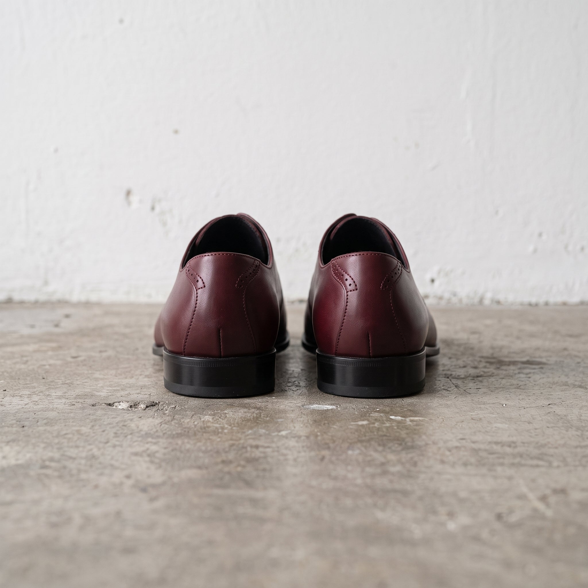 Men's Burgundy Cap-Toe Leather Oxfords — Aspall