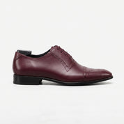 Men's Burgundy Cap-Toe Leather Oxfords — Aspall