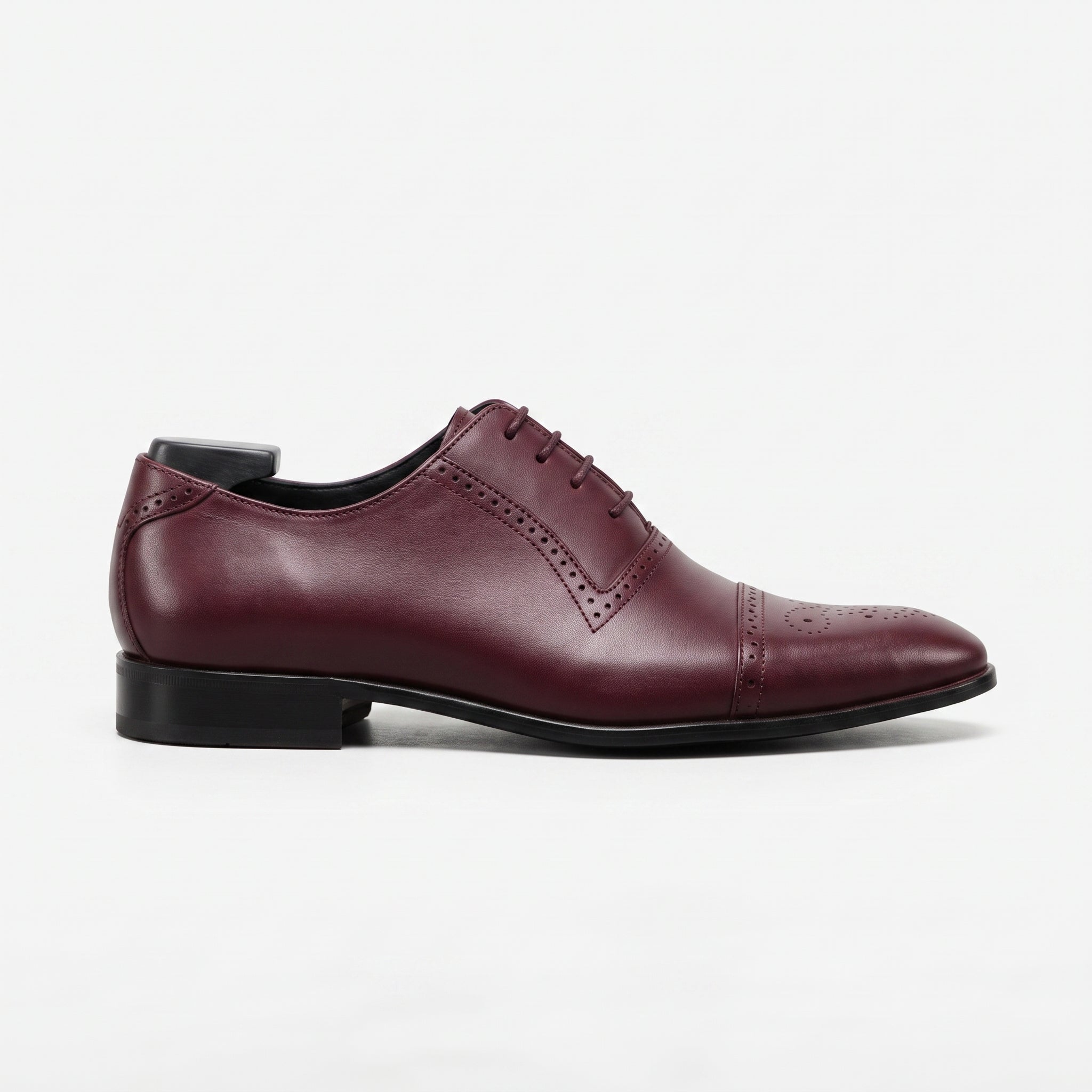 Men's Burgundy Cap-Toe Leather Oxfords — Aspall