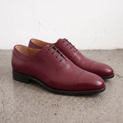 Men's Burgundy Cap-Toe Leather Oxfords — Churwell