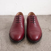 Men's Burgundy Cap-Toe Leather Oxfords — Churwell