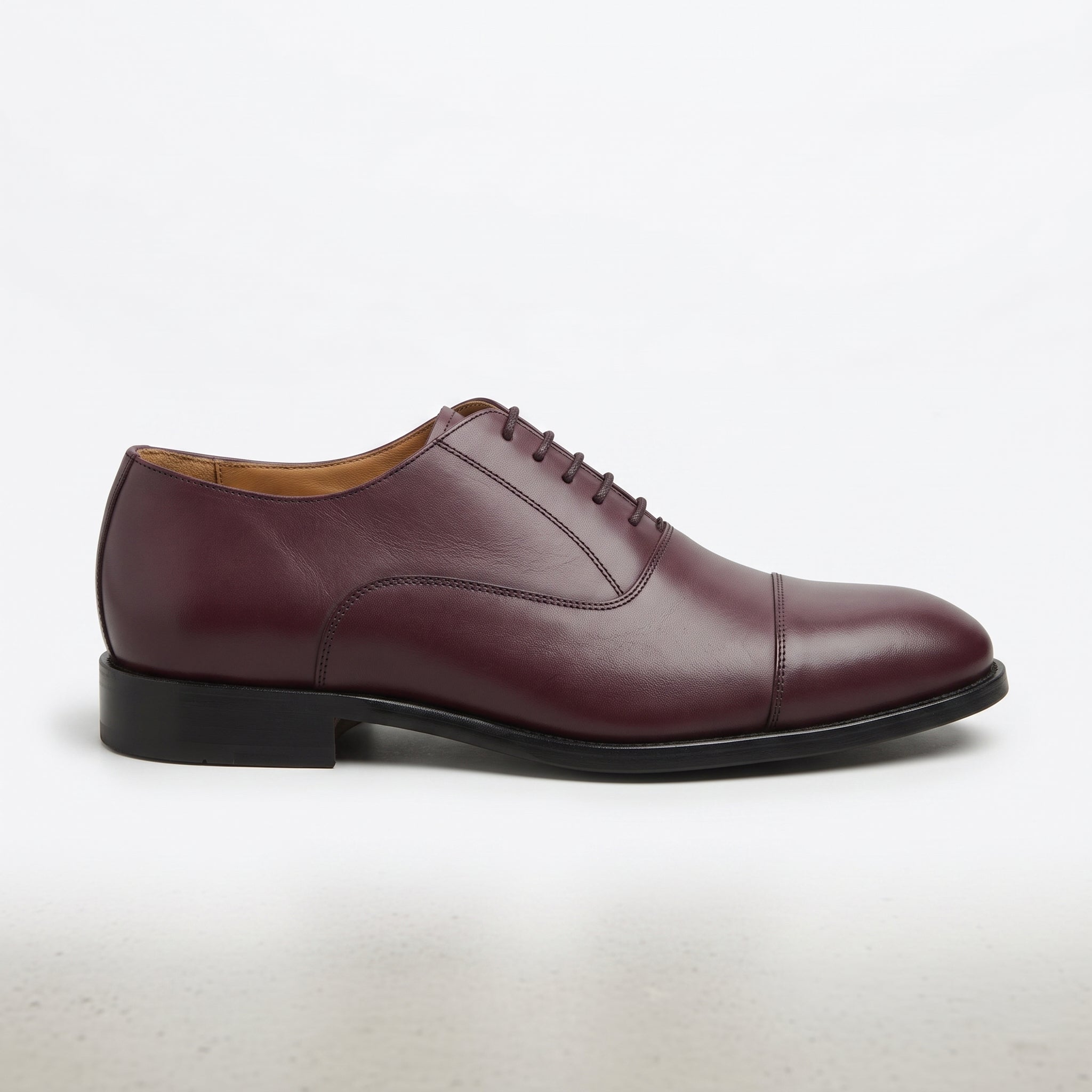 Men's Burgundy Cap-Toe Leather Oxfords — Hackett