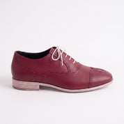 Men's Burgundy Wingtip Leather Oxfords — Herford