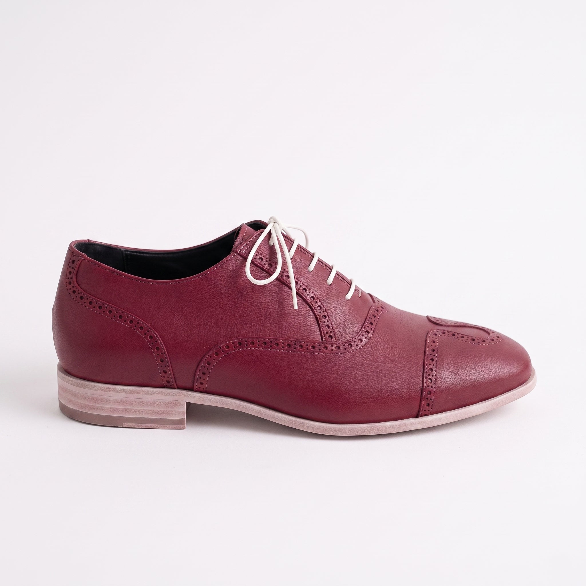 Men's Burgundy Wingtip Leather Oxfords — Herford