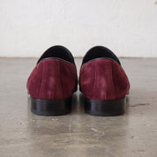 Men's Burgundy Embroidered Suede Loafers — Stratford
