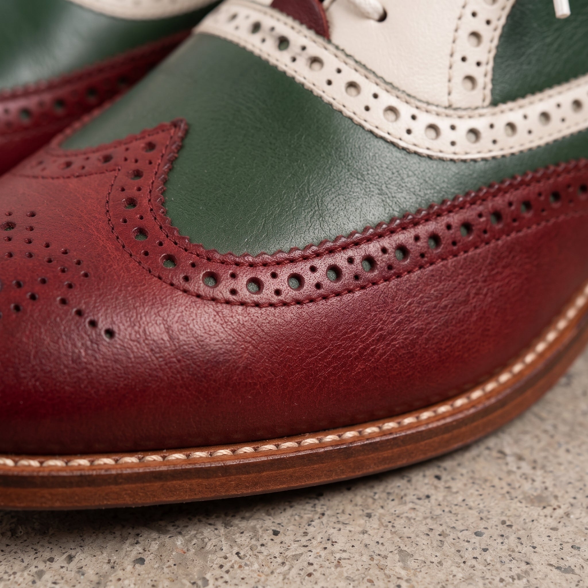 Men's Tri-color Wingtip Leather Brogues — Adbrook