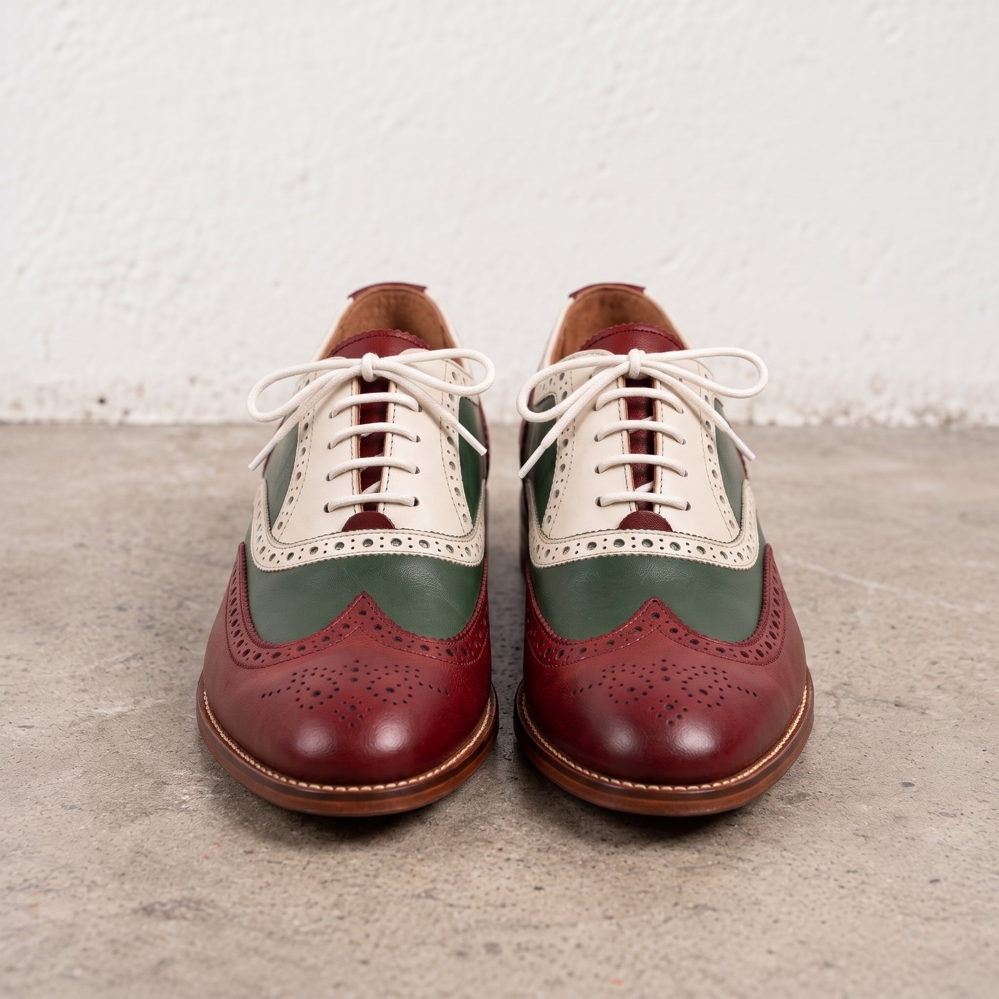 Men's Tri-color Wingtip Leather Brogues — Adbrook