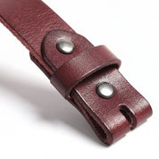 Men's Burgundy Leather Buckleless Belt — Dereham