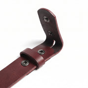Men's Burgundy Leather Buckleless Belt — Dereham
