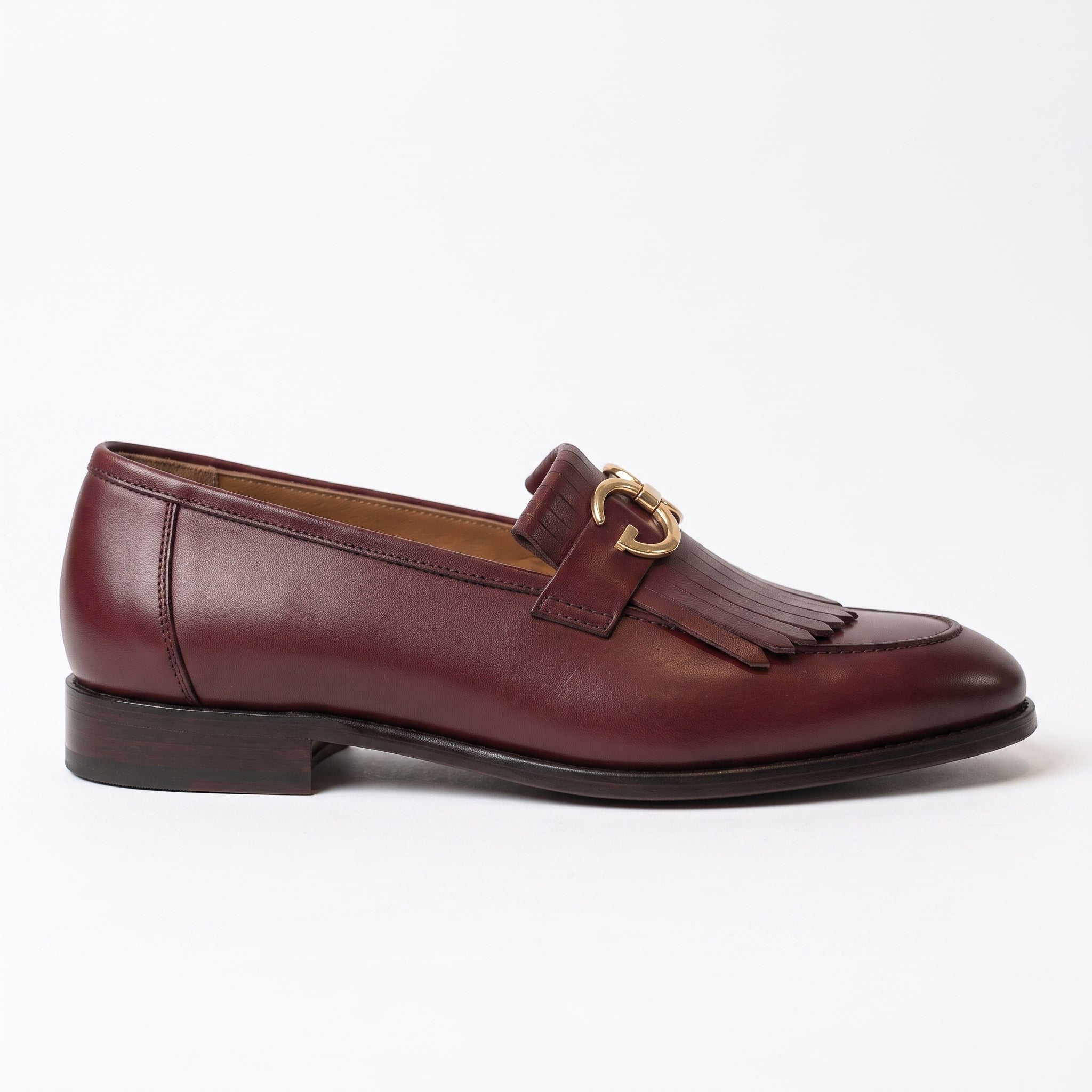 Men's Burgundy Leather Bit Loafers — Lyme