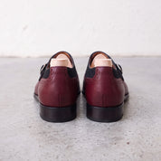 Men's Burgundy and Black Leather Monk Strap Shoes — Bramhall