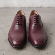 Men's Burgundy Plain-Toe Leather Oxfords — Cambray