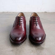 Men's Burgundy Brogue Leather Oxfords — Alconbury
