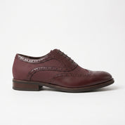 Men's Burgundy Pebbled Leather Wingtip Oxfords — Neale