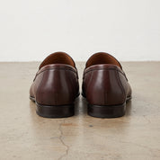 Men's Burgundy Perforated Leather Penny Loafers — Warwick