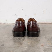 Men's Burgundy Cap-Toe Crocodile-Embossed Leather Oxfords — Bingley